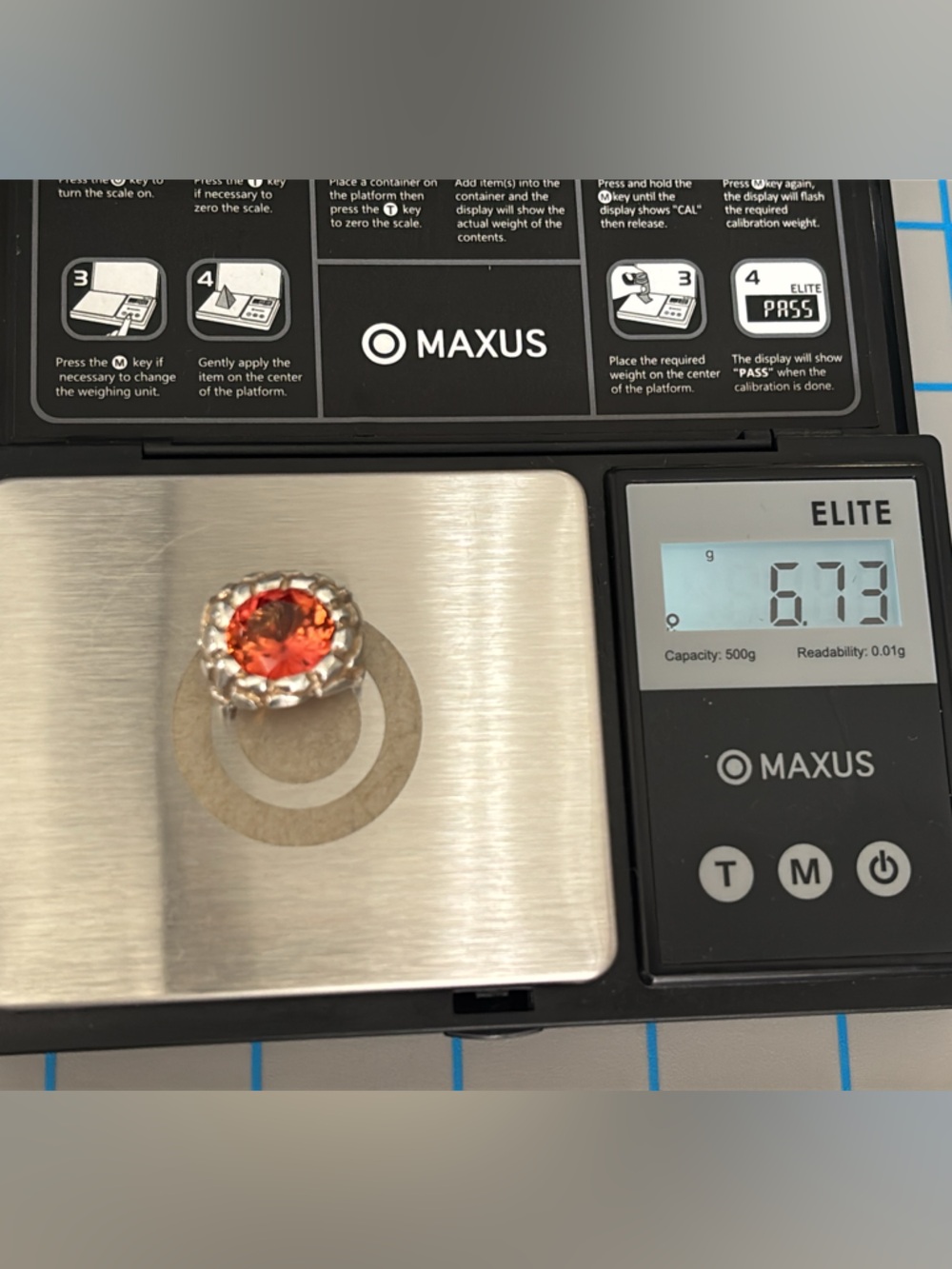 Orange Sapphire Sterling Silver Pendant ( Pendant only ) - Picture 7 of 8